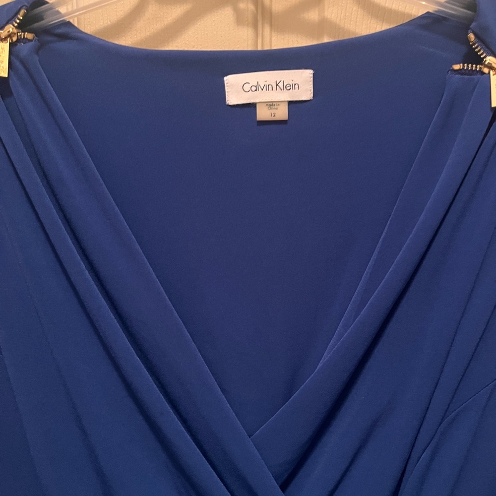 Calvin Klein Royal Blue Draped Dress